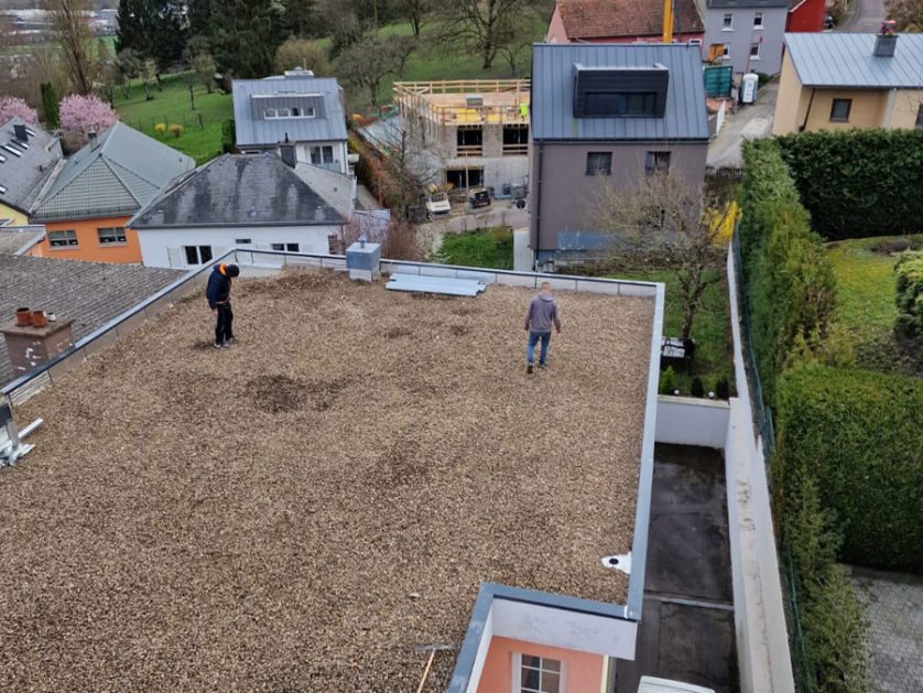 Grande toiture-terrasse vue d'en haut